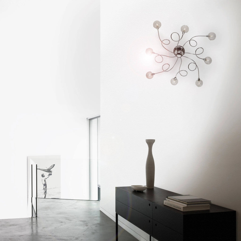 Chivasso, Lampada da Parete Materiale Struttura in Vetro, Argento