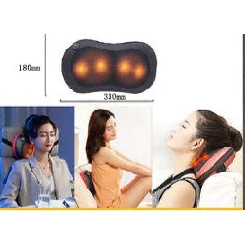 Trade Shop - Cuscino Massaggiatore Elettrico Cervicale Massaggio Benessere Led Shiatsu Tx-8069 -