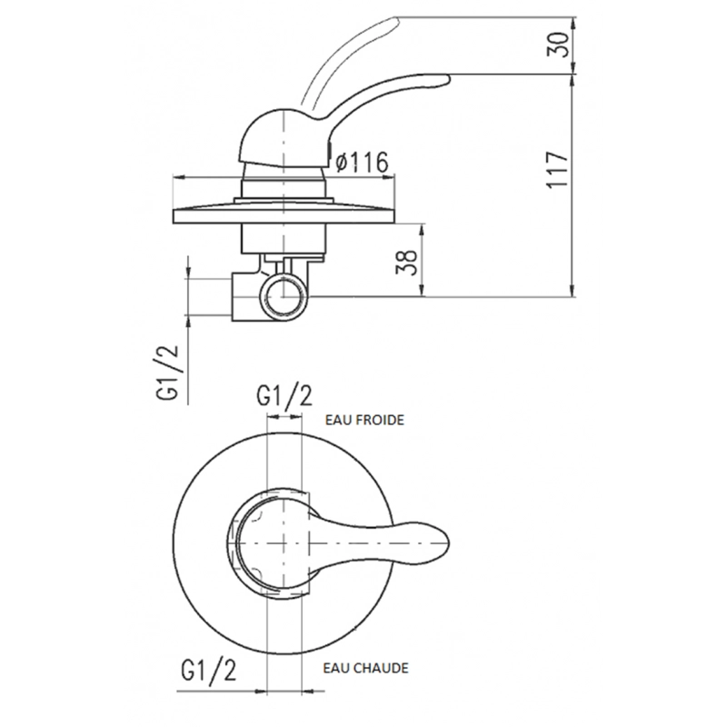 LABE miscelatore doccia incasso in ottone placcato oro