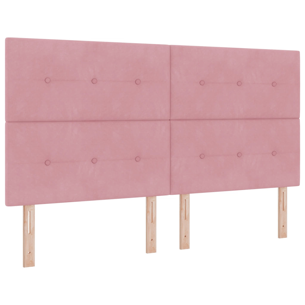 Letto Box Spring con Materasso e LED Rosa 180x200 cm Velluto