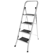Colombo G110AT4W Factotum Sgabello Scala 4 Gradini in Alluminio Antiscivolo Portata 150 Kg colore Argento
