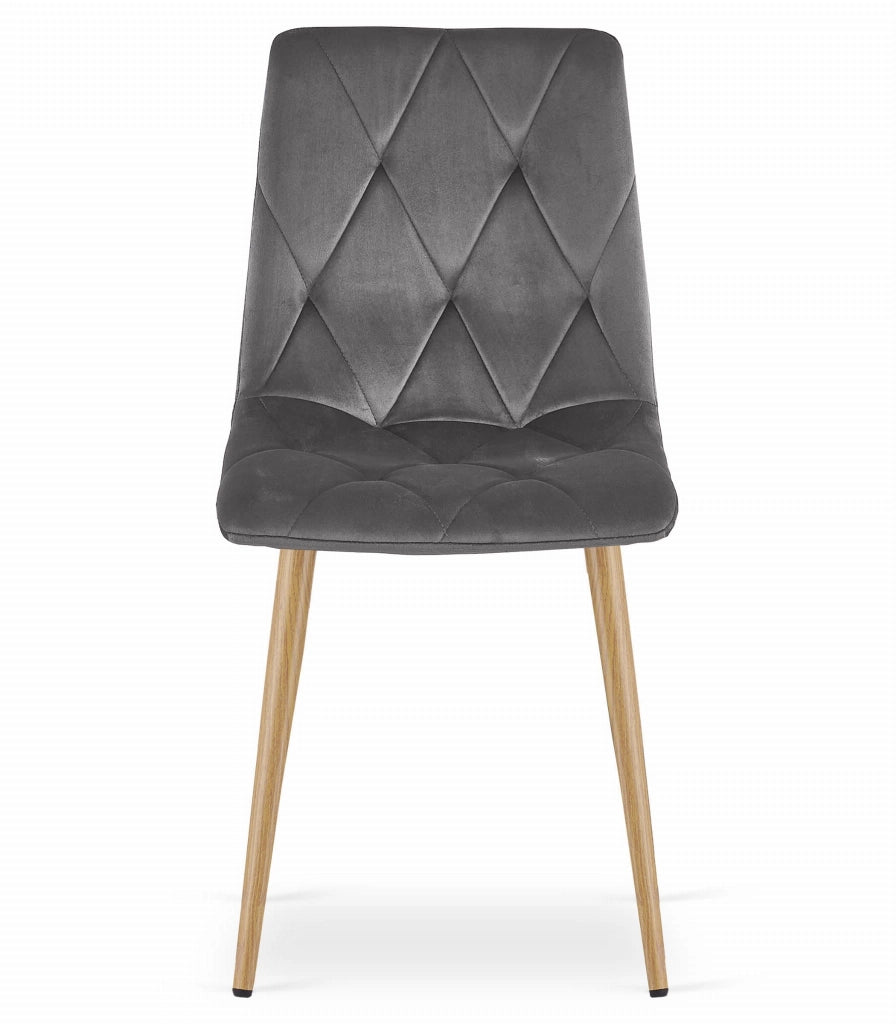 Set da tavolo VALORA NP con 4 sedie TYRA grigie - Rovere Sonoma 120x80