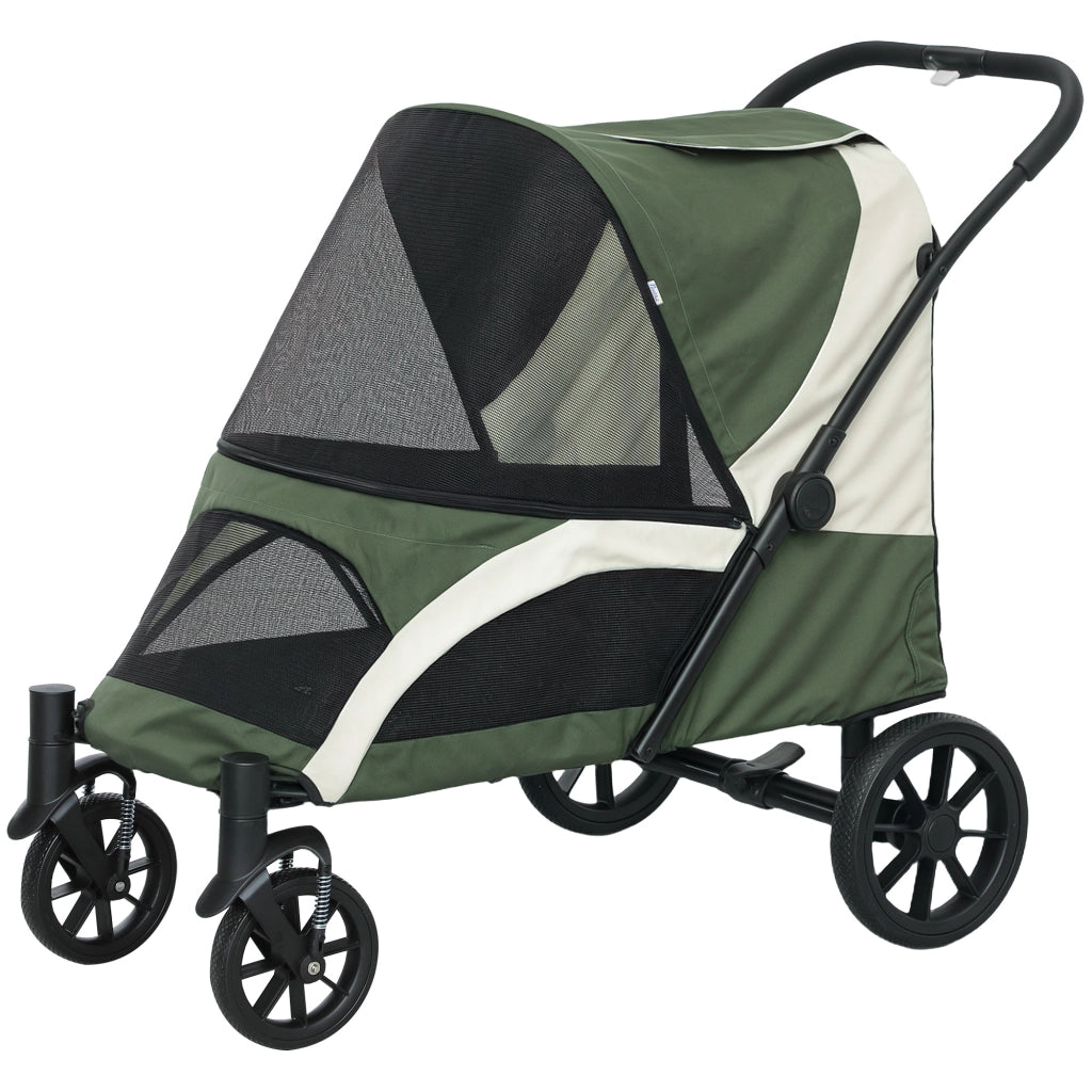 Carrello per Cani Pieghevole ¨C zephmum ¨C Verde Scuro 4 Ruote