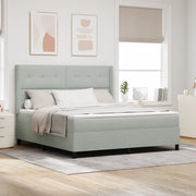 Letto Box Spring con Materasso Grigio Chiaro 180x200 cm in Velluto
