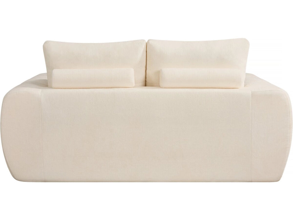 Divano diritto "Léonie" in tessuto a bolle - 2 posti - Beige