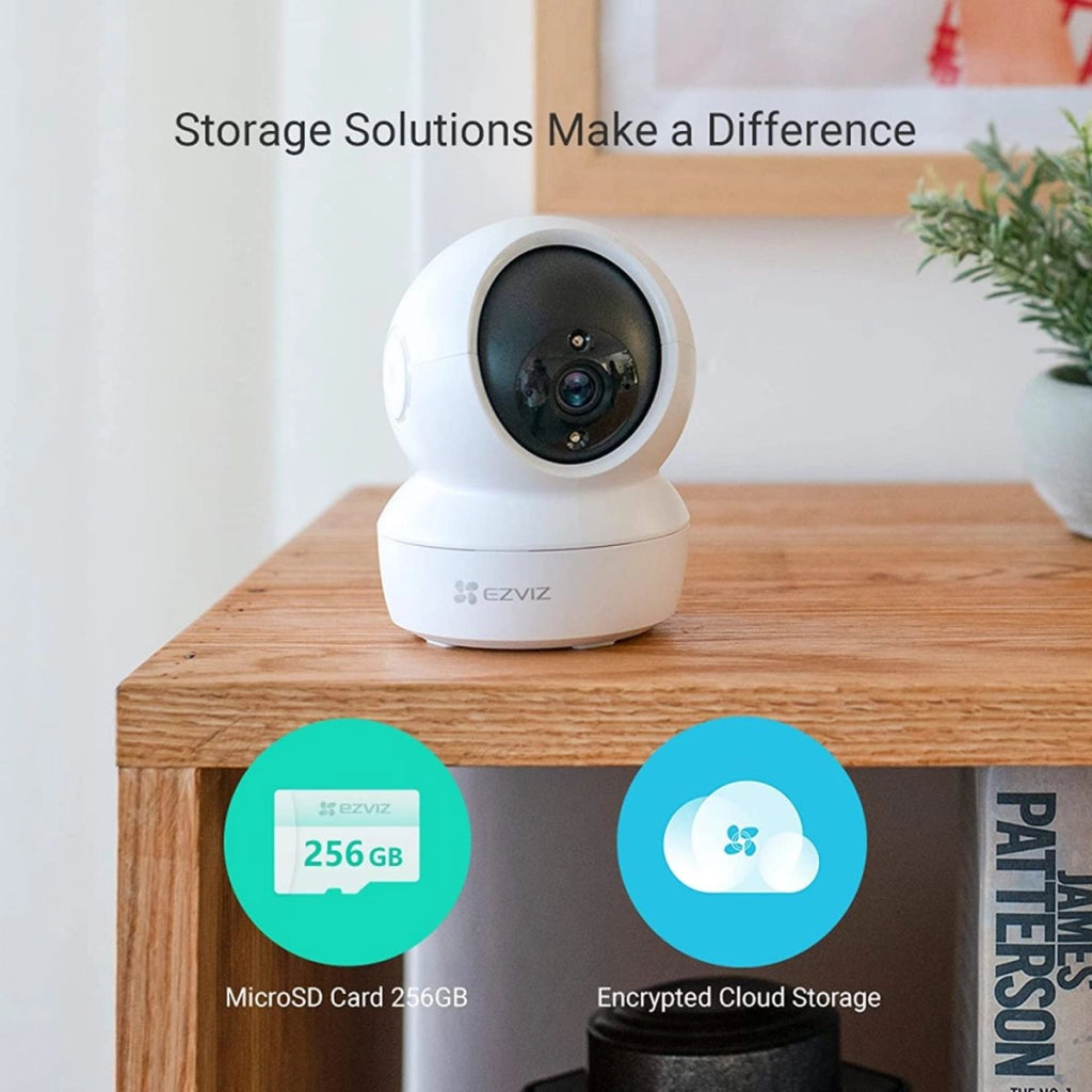 EZVIZ CS-C6N Telecamera Videosorveglianza Sorveglianza Wi Fi Wireless Interna 2k 4 Mpx Pan/Tilt/Zoom Compatibile Alexa, Rotazione a 360°, Visione Notturna, Tracciamento del Movimento e Audio Bi-direzionale