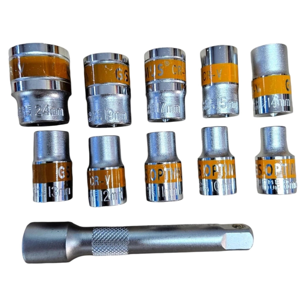 Set di Chiavi a Bussola 1/2'' 12 Pezzi Chiave a Cricchetto + prolunga da 8-24mm