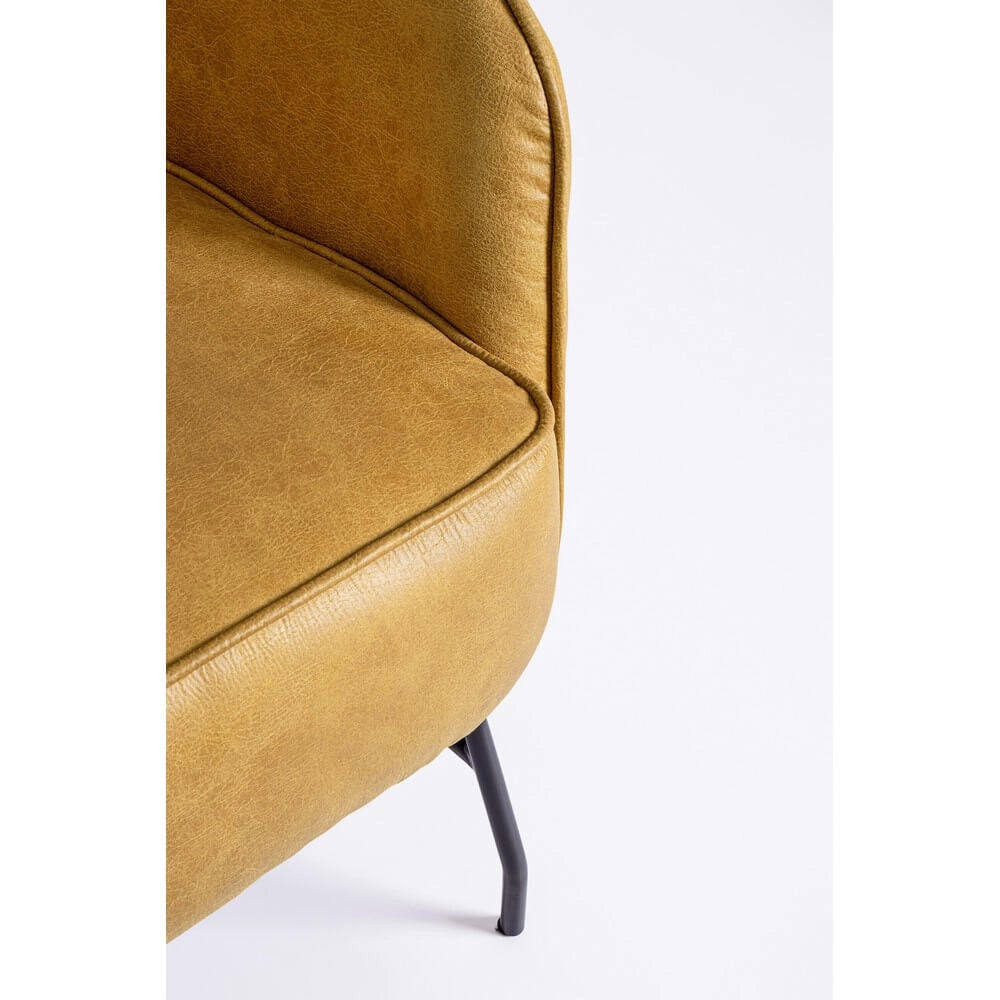 Poltrona con Braccioli in Similpelle con Gambe in Acciaio - SAVANNAH