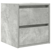 Comodino | Armadio da Notte | Mobiletto da notte a Muro Grigio Cemento 38x34x40 cm