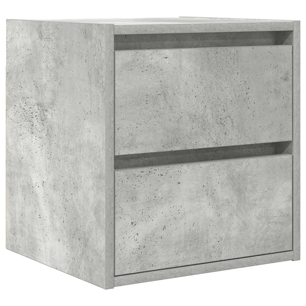 Comodino | Armadio da Notte | Mobiletto da notte a Muro Grigio Cemento 38x34x40 cm