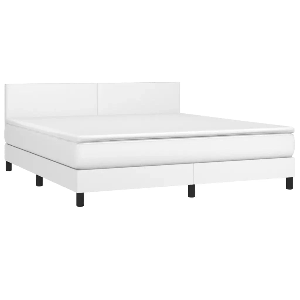 Giroletto Molle con Materasso e LED Bianco 160x200cm Similpellecod mxl 74874