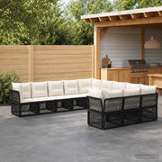Set Divano da Giardino 11 pz Nero polyrattan 3434392