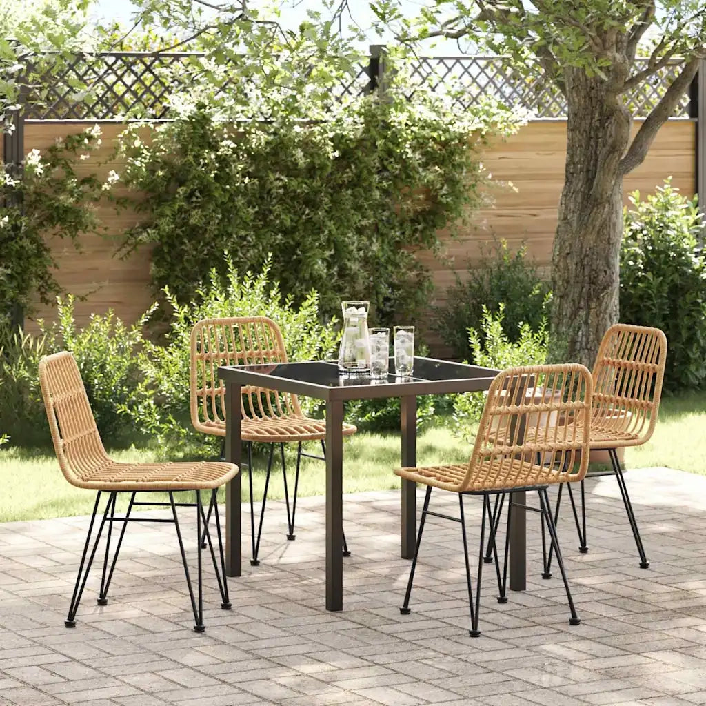 Set da Pranzo per Giardino 5 pcs Marrone 3379192