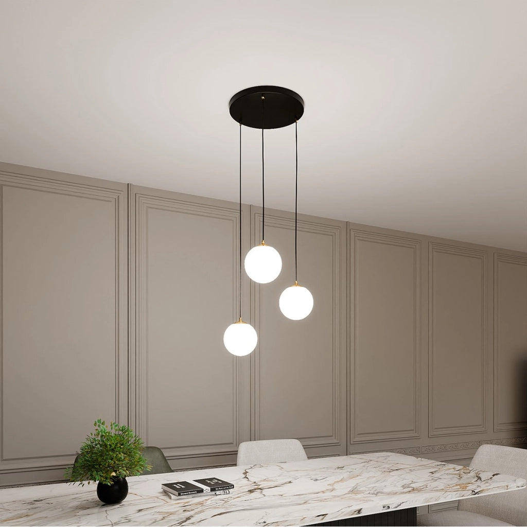Lampada a sospensione ROYAL in metallo nero e oro
