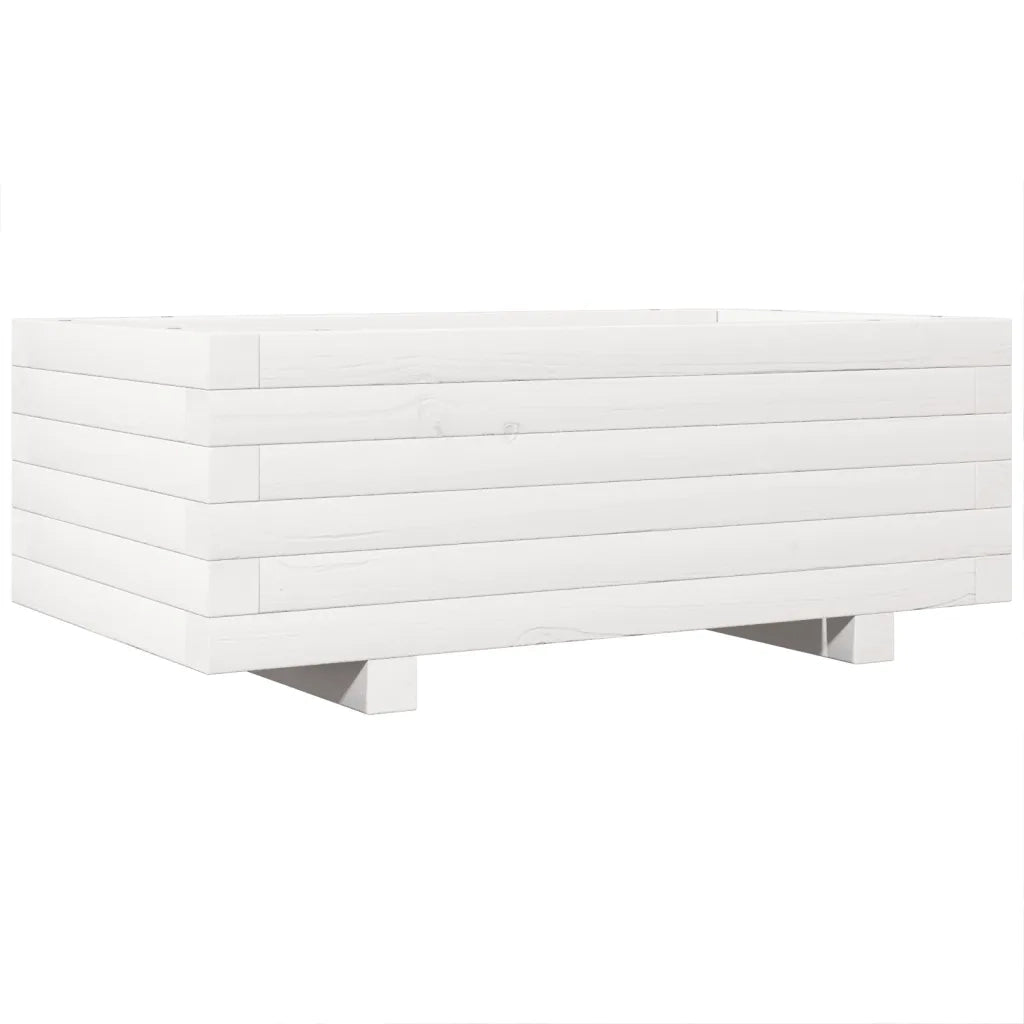 vidaXL Fioriera da Giardino Bianca 70x40x26,5cm Legno Massello di Pino