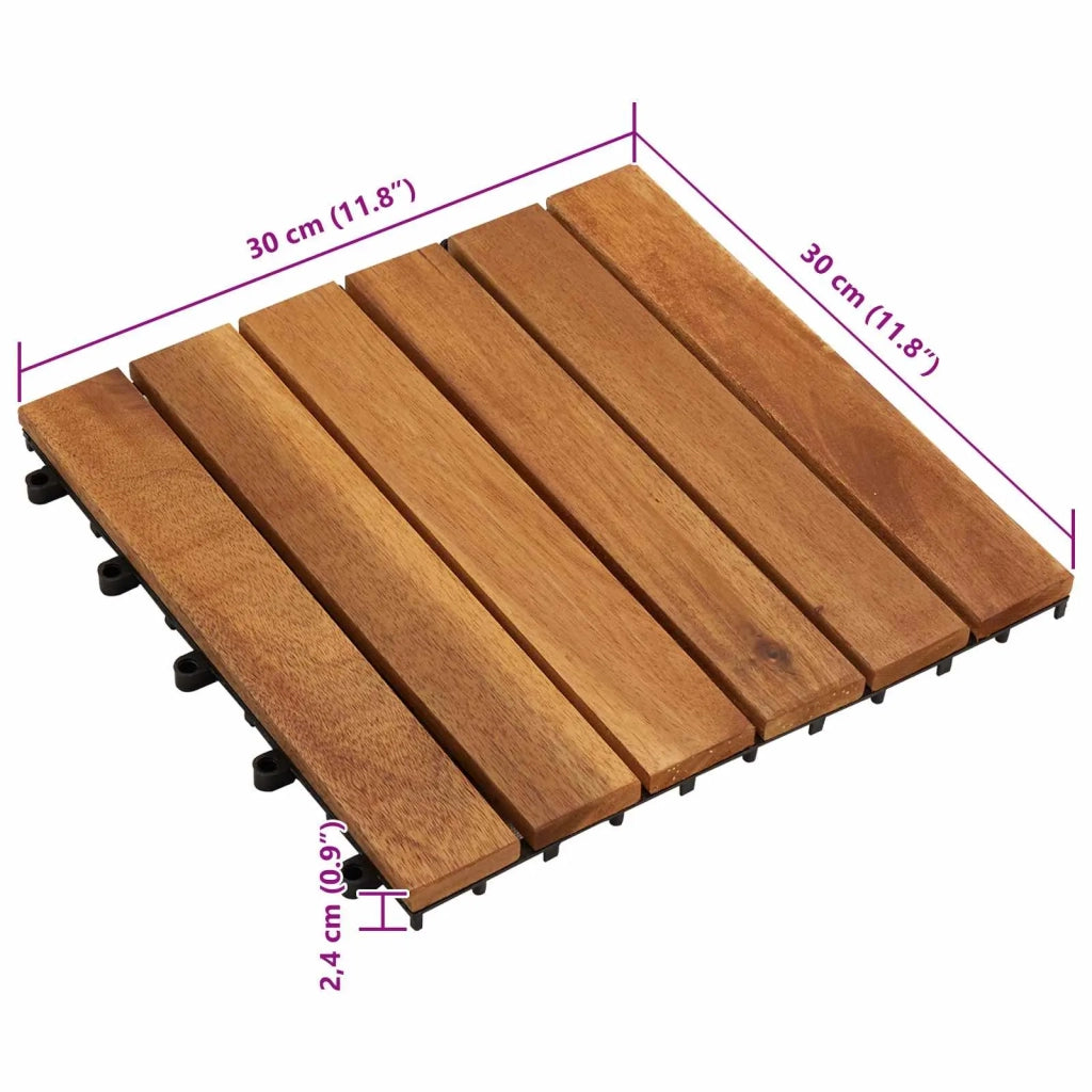 Piastrella per Decking 10 pz Marrone 30 x 30 cm CFW9888200