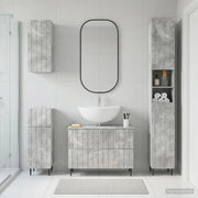Set di Mobili da Bagno da 4 Pezzi ZWOLLE Grigio Cemento 3417921