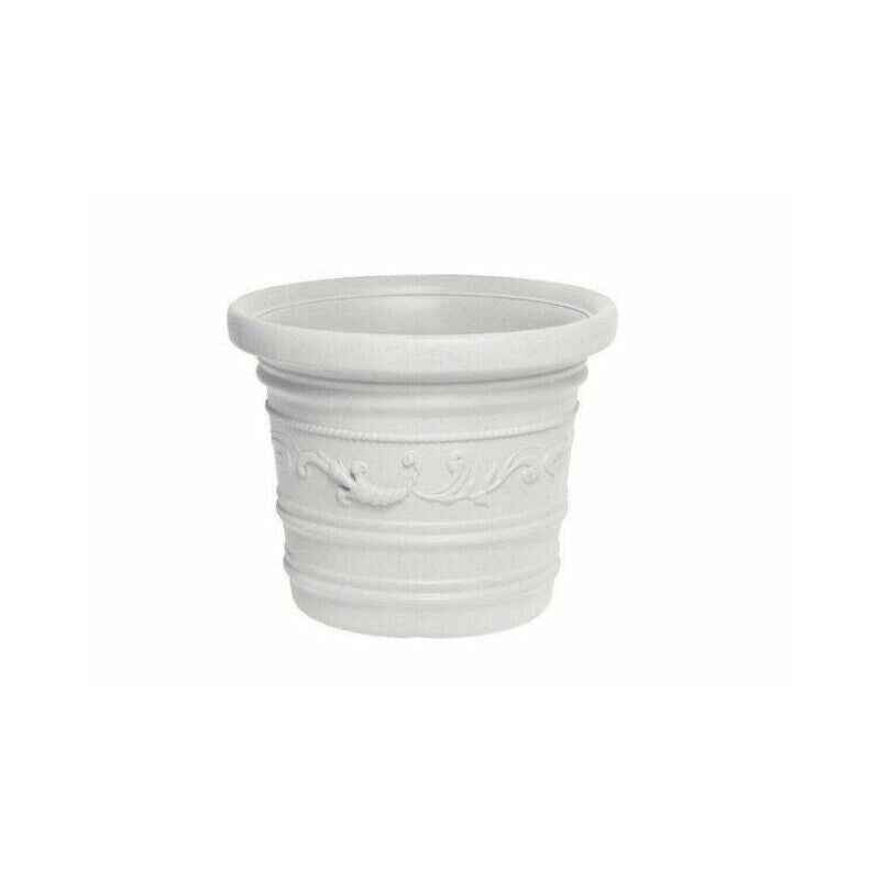PRESTIGE VASO TONDO BIANCO IN RESINA 40 X H 30 CM