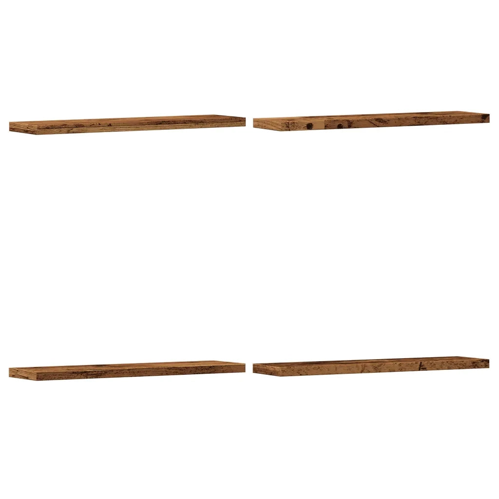 vidaXL Mensole a Parete 4 pz Legno Antico 40x10x1,5 cm in Truciolato