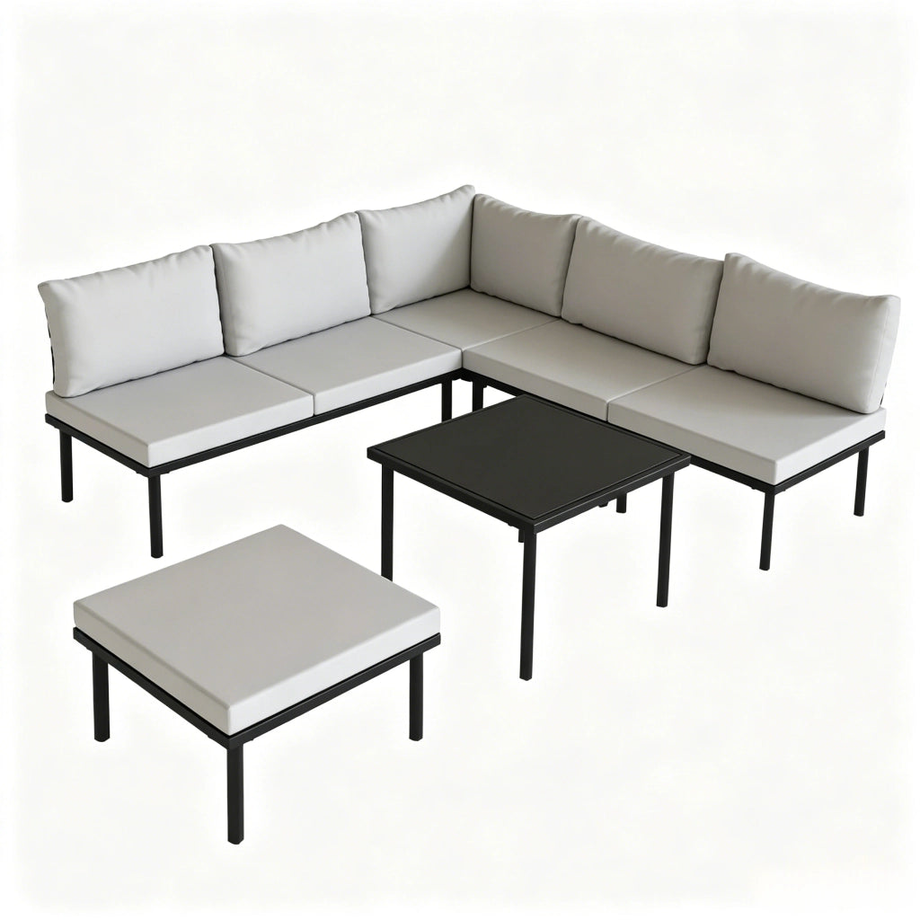 Modulares Outdoor Sectional Sofa Set mit Sitzkissen