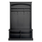 Mobile d'Ingresso con Panca e Scarpiera; 3 Ganci; Ripiani Regolabili; Stile Moderno; in Truciolare; 120??40??190 cm; Nero