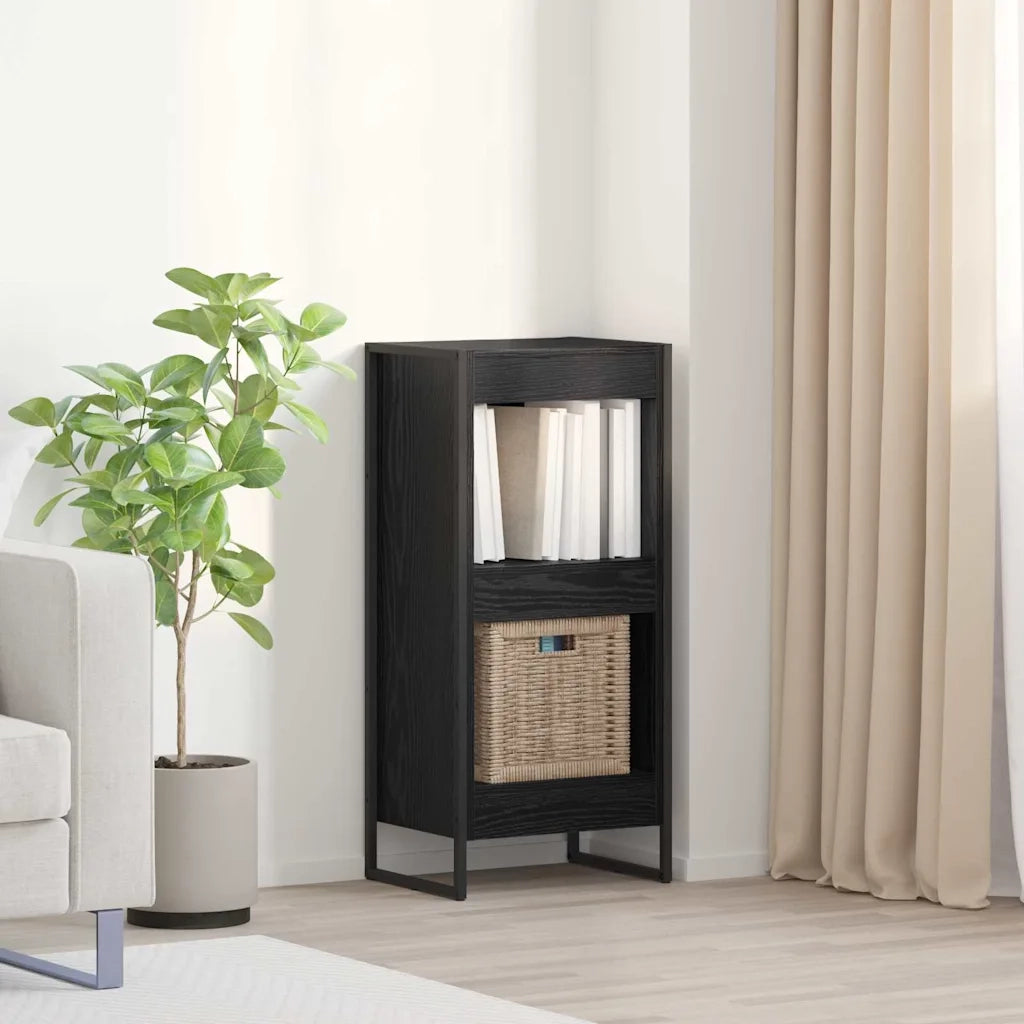 Armadio per Libri Rovere Nero 40 x 30 x 86,5 cm