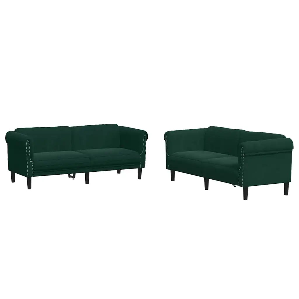 Set di Divani 3 pz Verde Scuro in Velluto 3209211