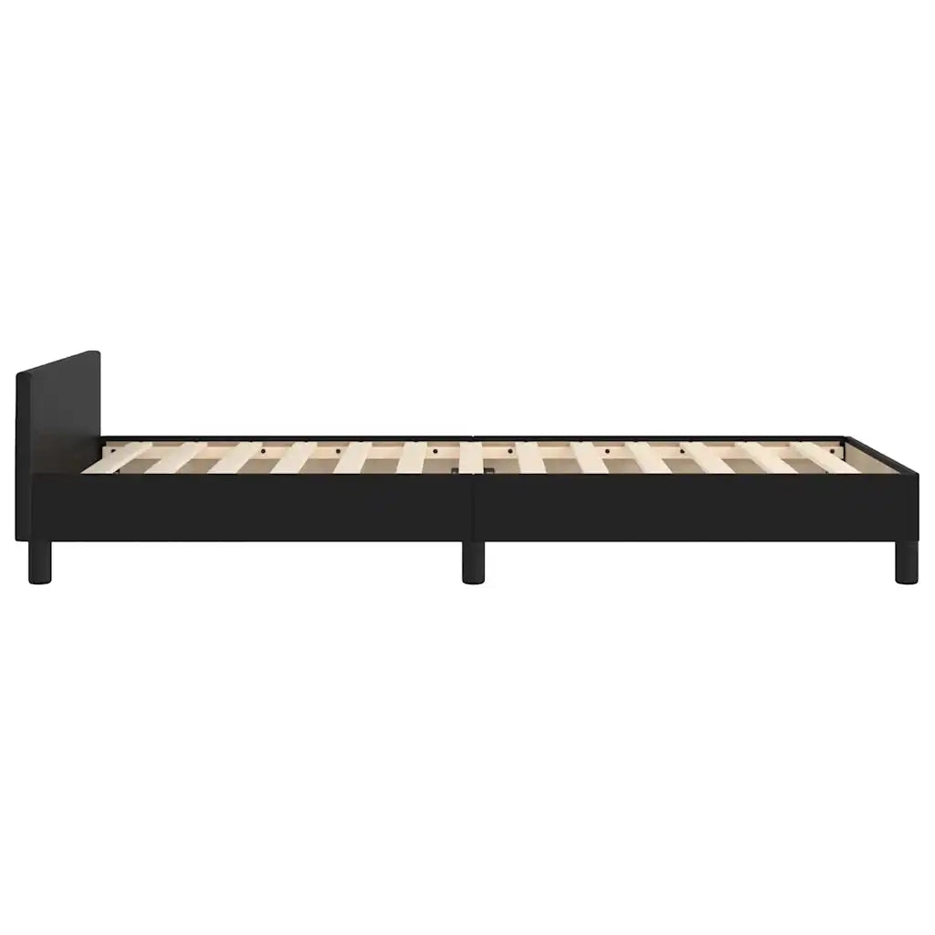 Giroletto con Testiera senza Materasso-Struttura Letto Nero 80x200 cm