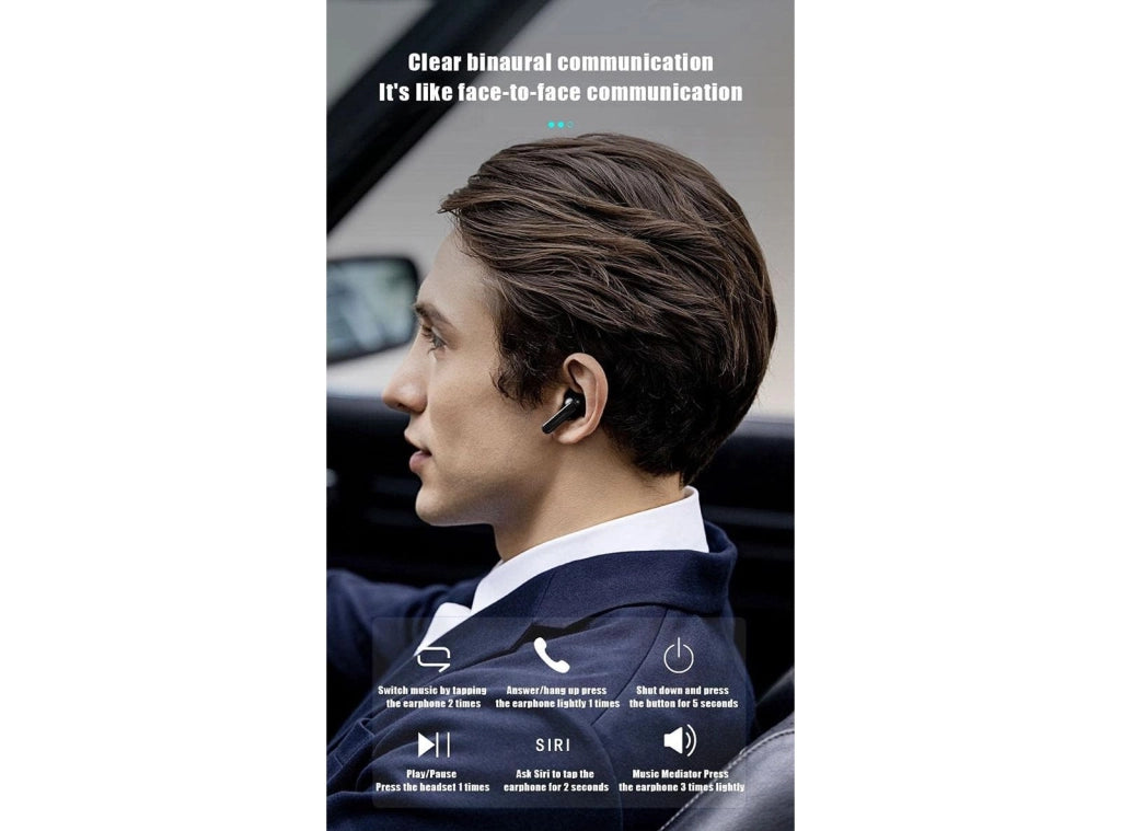 Auricolari Bluetooth con Controllo Touch Cuffie da Viaggio con Custodia Ricarica a Specchio Display Digitale