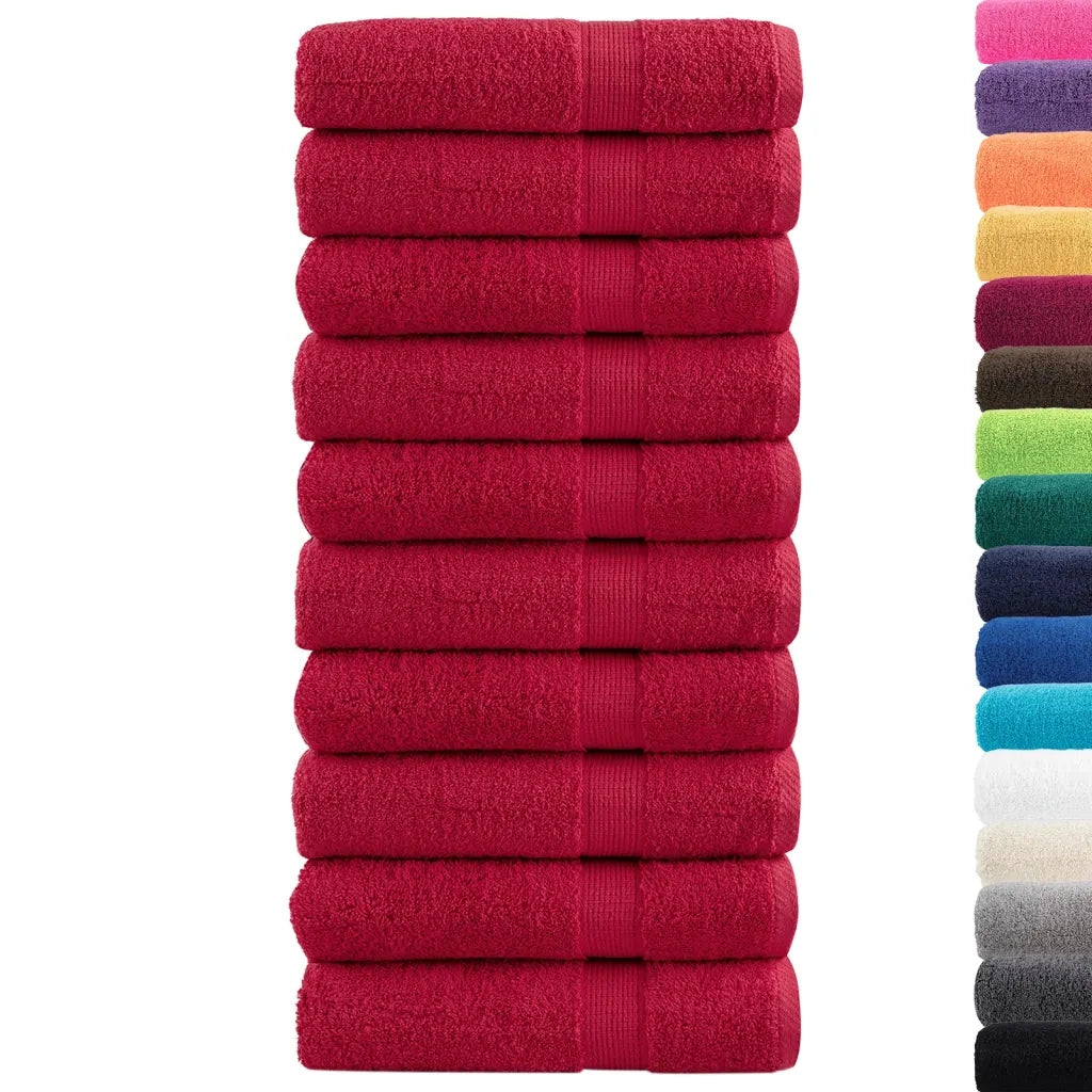 Asciugamani da Bagno SOLUND 10 pz Verdi 100x150cm 600 g/mÂ²