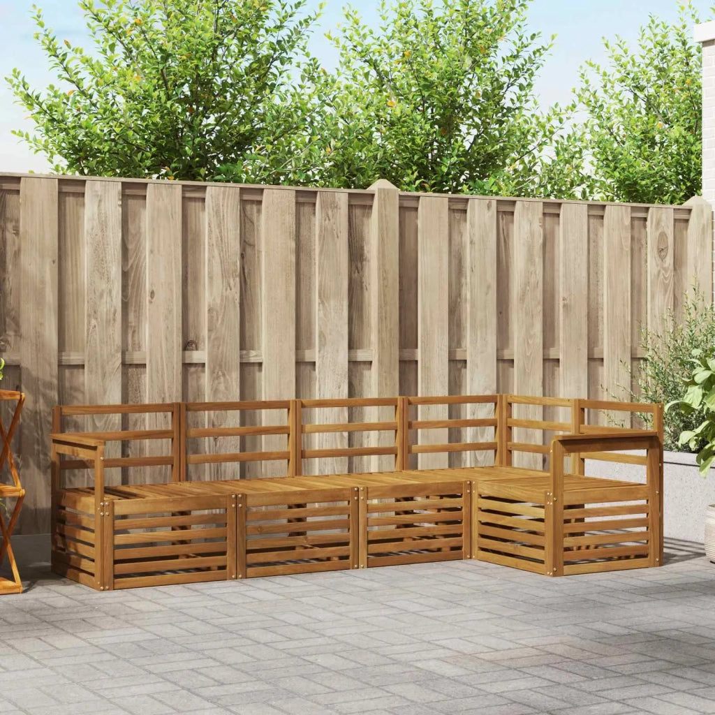 Set divani 5 pcs Naturale Legno di Acacia Massello 3374794
