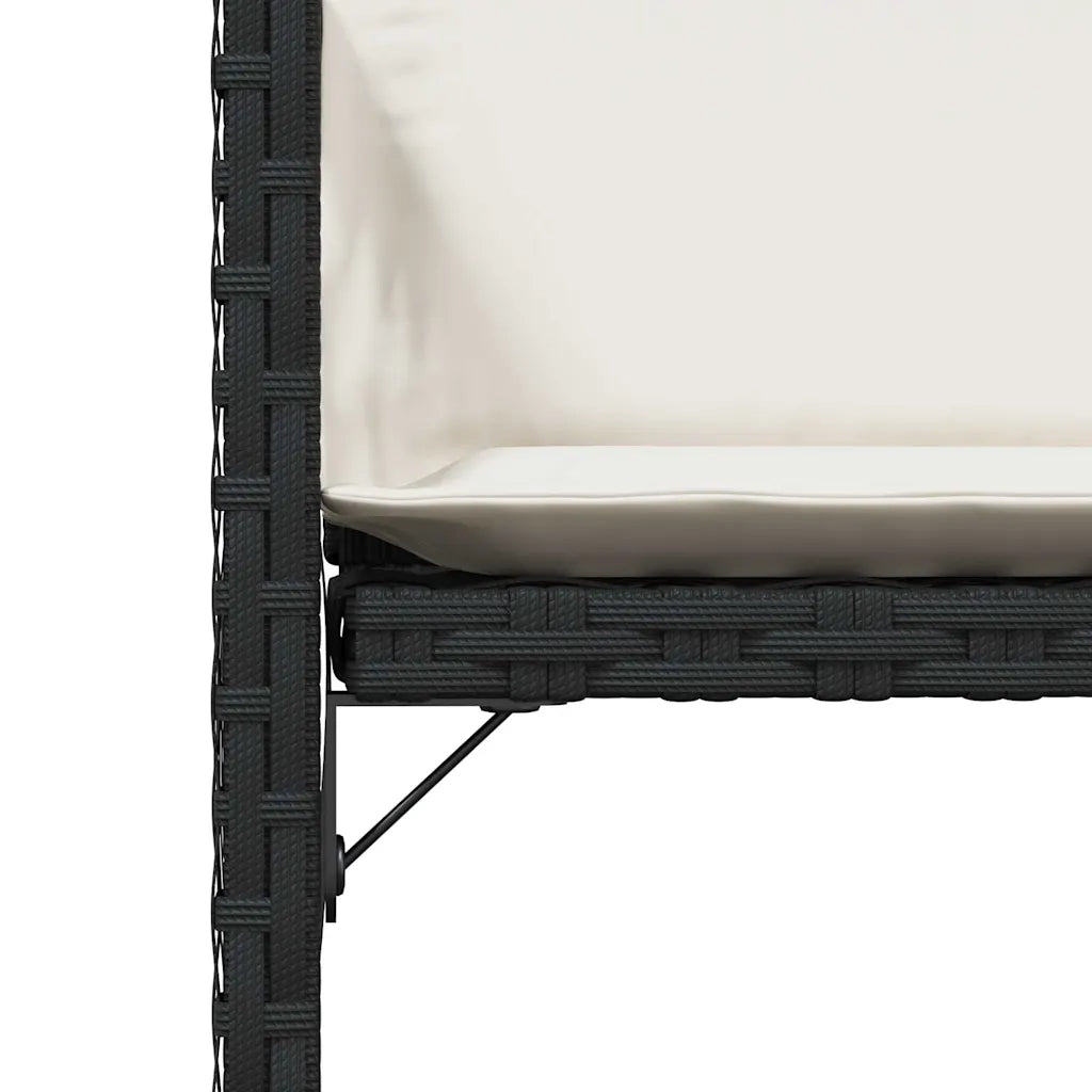 Sedie da Giardino con Cuscini 4 pz Nere in Polyrattan 365017