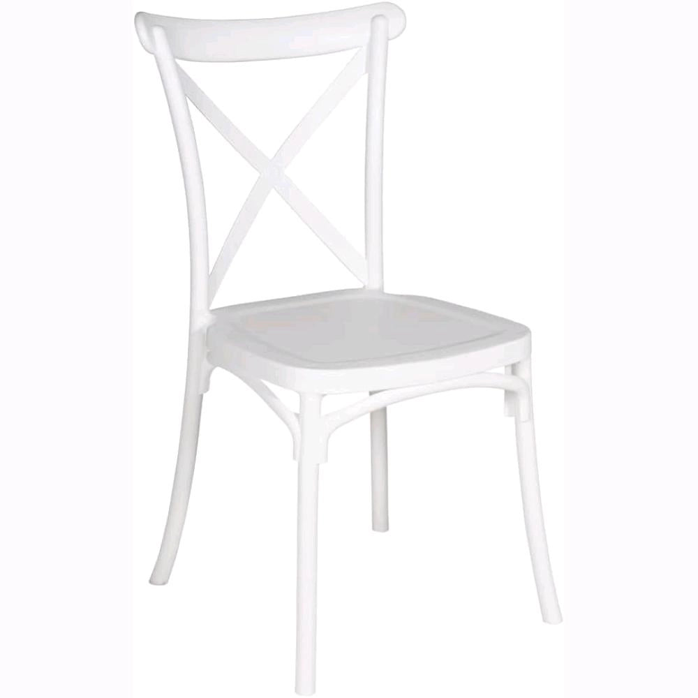 Set 4 Sedie Impilabili in polipropilene 88x53x48 cm Colore Bianco Design Retrò