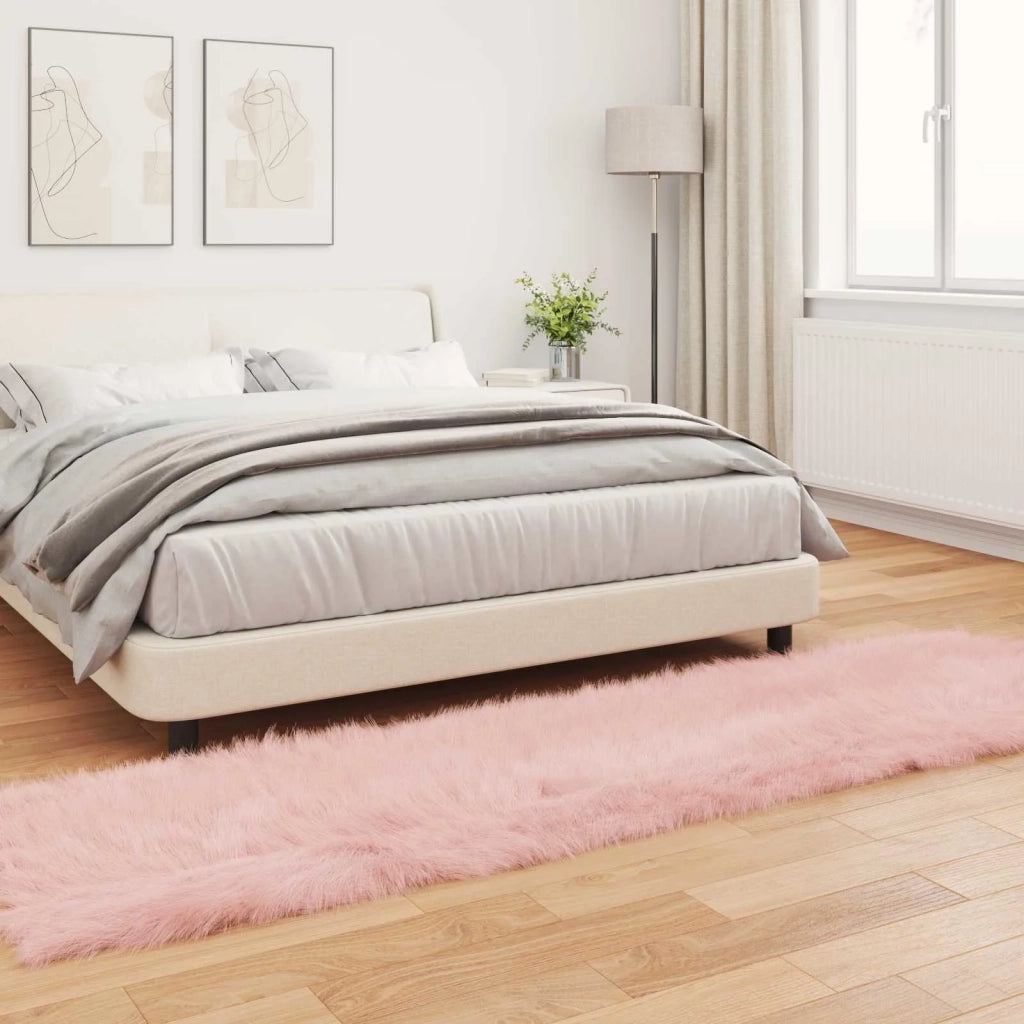 Tappeto in finta TAFALLA | Tappeto del soggiorno Rosa 80 x 250 cm Poliestere