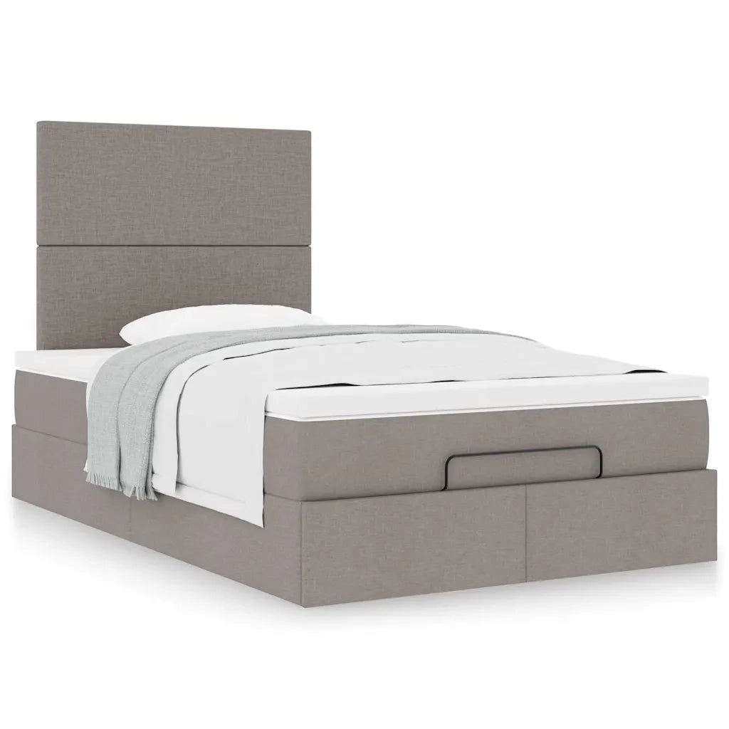 Struttura Letto Pouf con Materasso Tortora 120x200cm in Tessuto 3313068