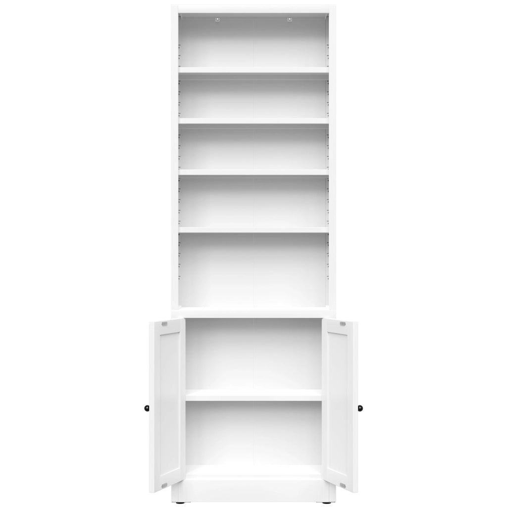 Libreria con 5 ripiani regolabili in metallo bianco