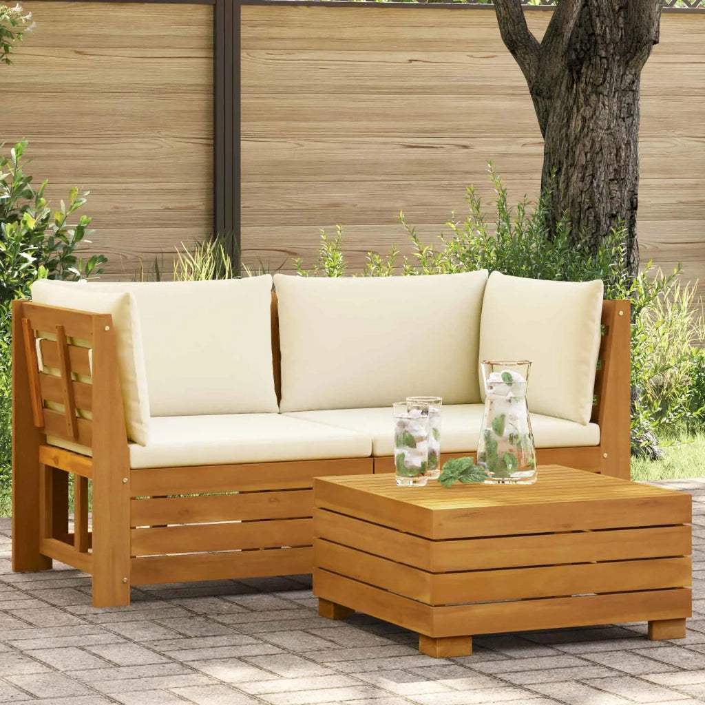 Salotto da Giardino-Set Lounge da Giardino 2 Pezzo Marrone Legno di Acacia Massello 705219