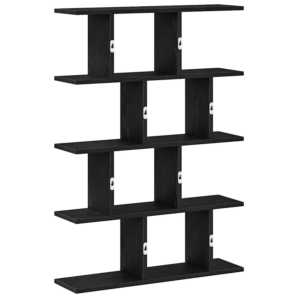 vidaXL Mensola a Cubo da Parete 12 Scomparti Nero in Truciolato