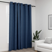 TendaOscurante Effetto Lino con Occhielli Blue 290x245cmcod mxl 127410