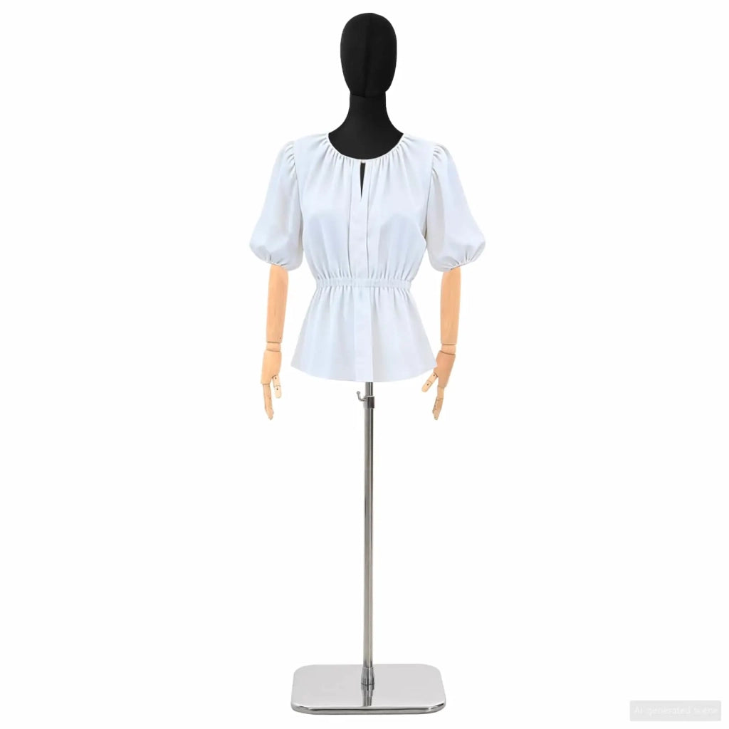 Manichino Regolabile 165-213 cm con Base Femmina PP Nero 42041700