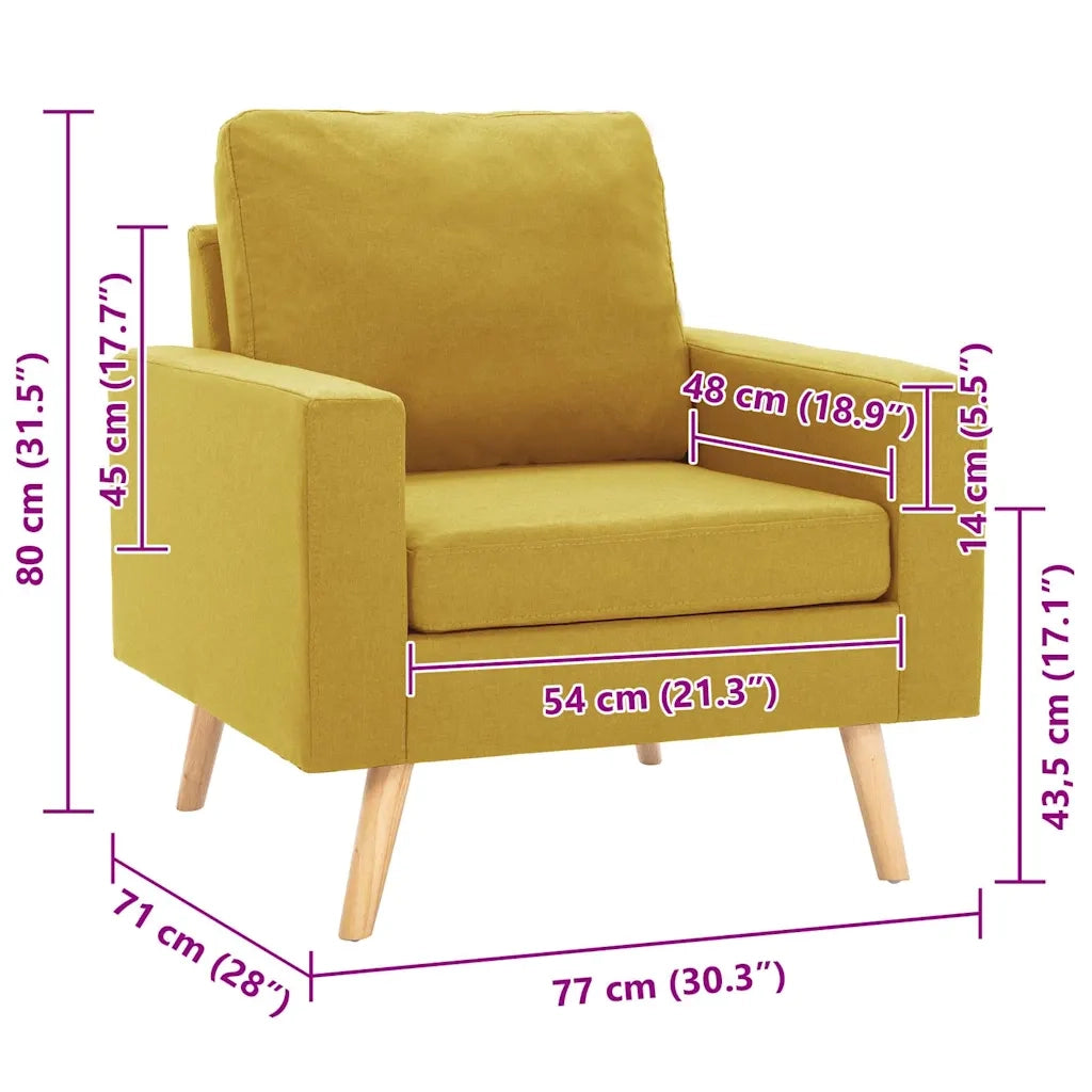 Poltrona Gialla in Tessuto cod mxl 32580