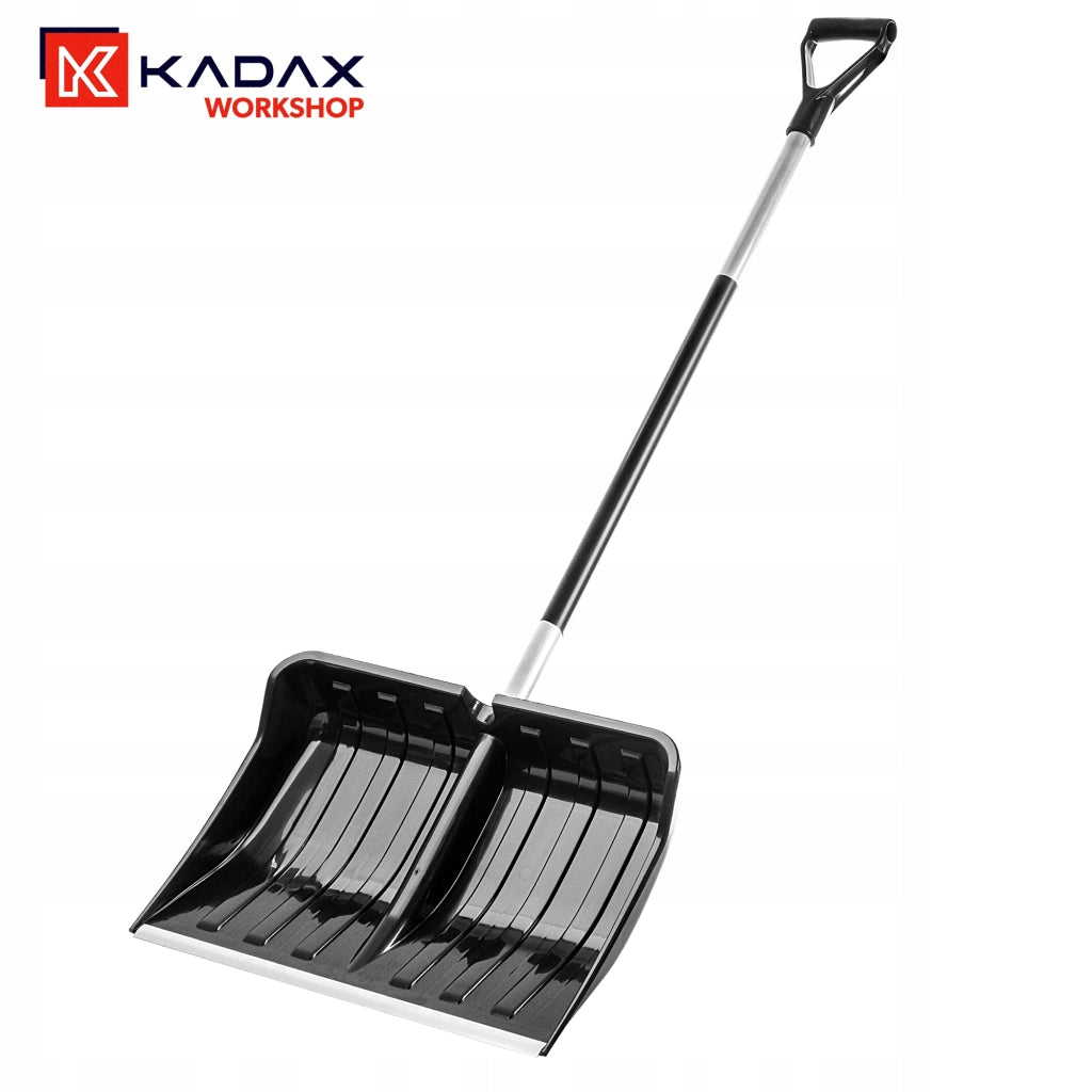 Pala da neve KADAX, grande e robusta, con manico in alluminio, lunga 145 cm.