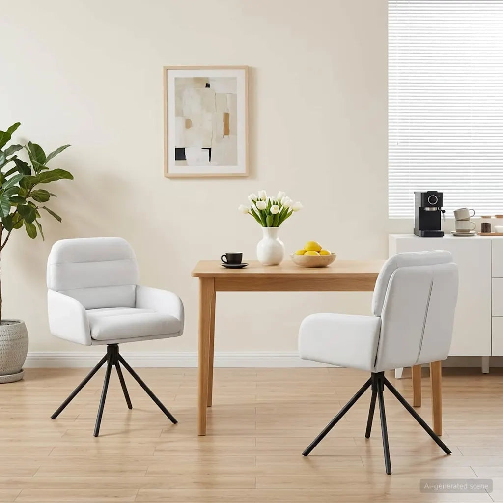 Sedie da pranzo girevoli 2 pcs Similpelle Bianco 42034323
