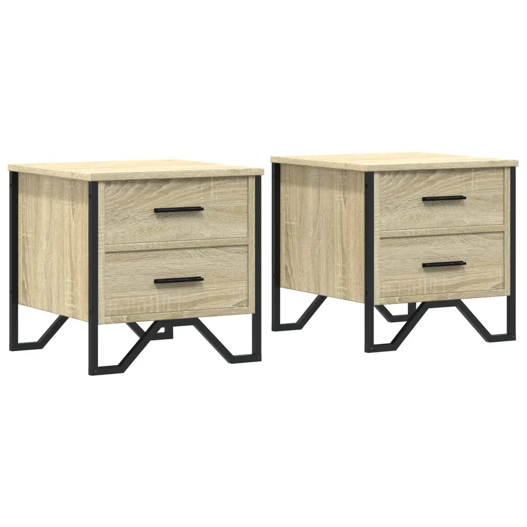 Comodini 2 pz Rovere Sonoma 40x41x40 cm in Legno Multistrato