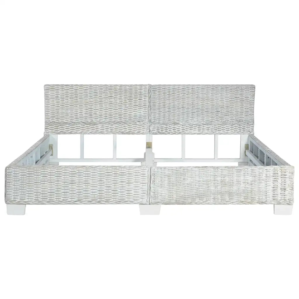 Giroletto senza Materasso Grigio Naturale Vero Rattan 180x200cm 283093