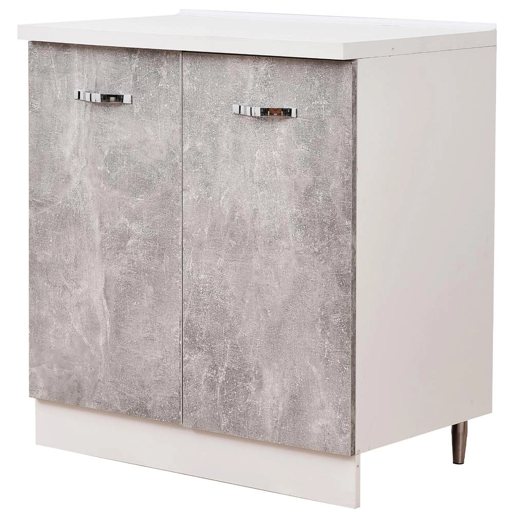 Mobile Cucina Base 2 Ante Componibile in Legno Colore Grigio 80x50 H85cm