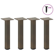 Gambe per Tavolino da CaffÃ¨ 4 pz Acciaio Naturale 30-32 cm Acciaio