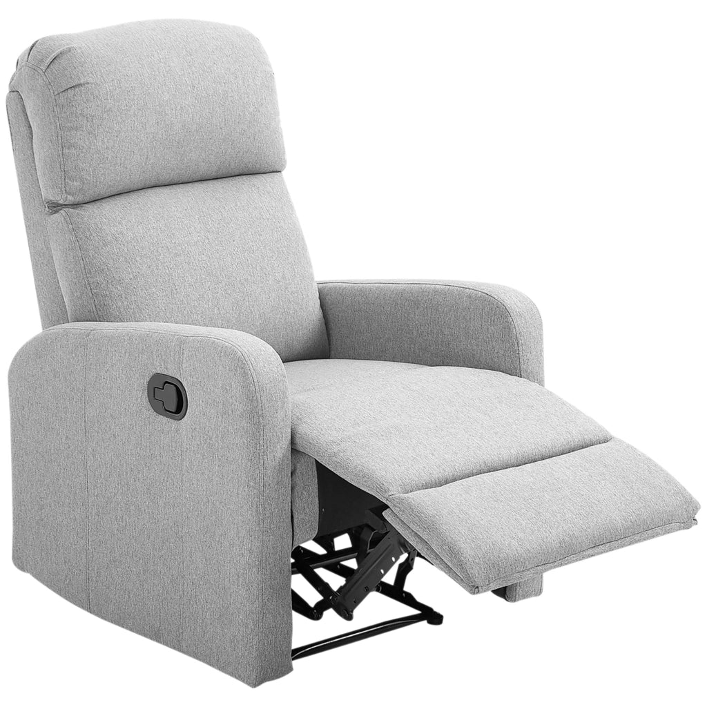 Poltrona Relax Reclinabile fino a 168¡ã con Poggiapiedi, 67x83x107 cm, Grigia