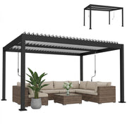 Pergola bioclimatica in alluminio con tetto a lamelle regolabile ¨C zephmum ¨C Bianco 4x3m