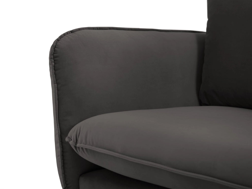 Cosmopolitan Design - Divano "Vienna" 2 posti in velluto grigio scuro 